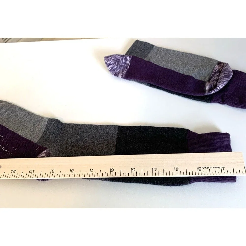 Color Block Crazy Socks Unisex Large Purples Grays BoHo Hippie